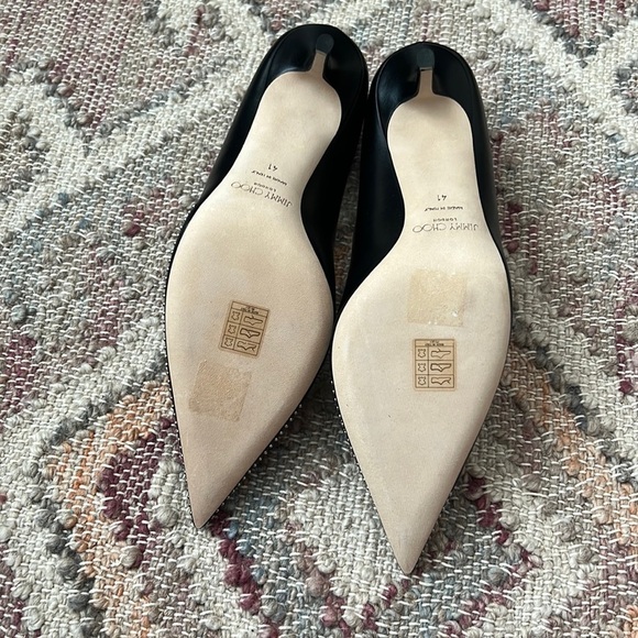 Jimmy Choo | NIB 85 MM Love Asymmetric Nappa Leather w/Mini Studs Heels - IT 41 - Picture 6 of 8